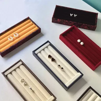 Velvet Pu Leather Ring Earrings Stud High Quality Display Plate Jewelry Storage Plate Jewelry Display Props Jewelry Display Tray