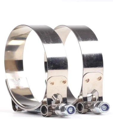 Qingdao Custom Steel T Bolt Wide Hose Clamp Heavy Duty Intercooler Pipe Clamp Clip Food & Beverage Application OEM