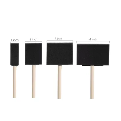 Wood Handle1"2"3"4" Sponge Cleaning Painting Brush Wooden Foam Paint Brush