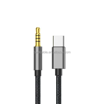 USB C to 3.5mm Audio Adapter Hi-Fi Stereo Type C USBC to 3.5 Aux Headphone Male Cord Car Auxiliary Braided Cable