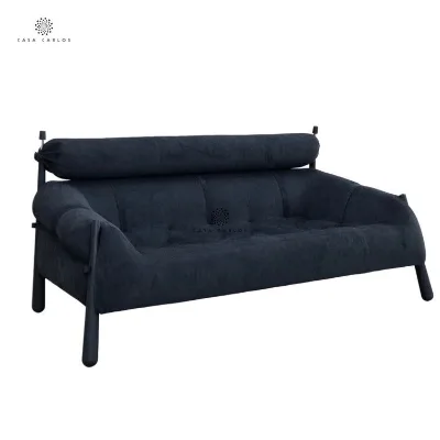 Home Furniture Modern Nordic Design Wooden Frame Woven Single Sofa Armchair With Luxury Fabric