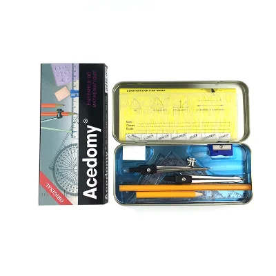 High Quality Hot Selling School Student 13 Pcs Math Geometry Mathematical Set of Rulers and Compass
