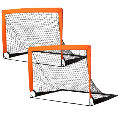 Professional Portable Fiberglass Soccer Goal Foldable Square Football Training Equipment Indoor Outdoor Sports Court Net