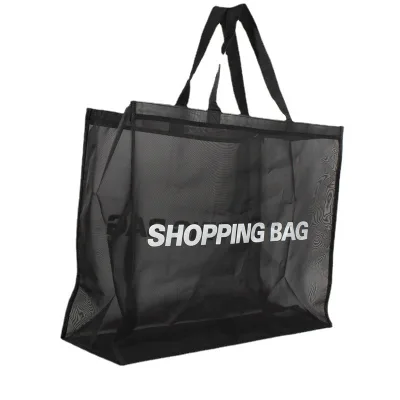 Wholesale Custom Nylon Beach Travel Storage Net Mesh Shopping Tote Bags