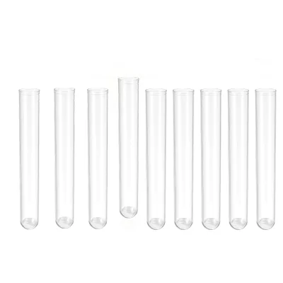 Clear 21mm X 100mm Disposable Plastic Lid Flat Bottom Scale Urine Sediment Test Tube