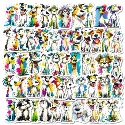 56PCS Fashion watercolor animal colorful dog sticker