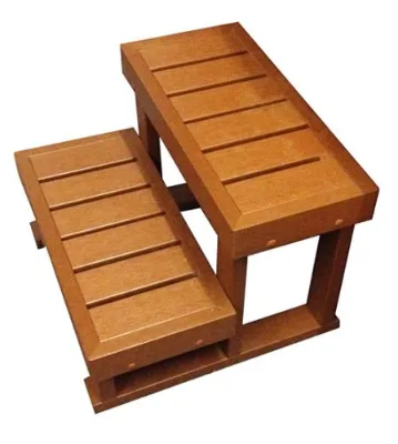 Outdoor Hot Tub Strong Spa Step Wood Plastic Material Anti-Slip Ladder Step for Spa Pools