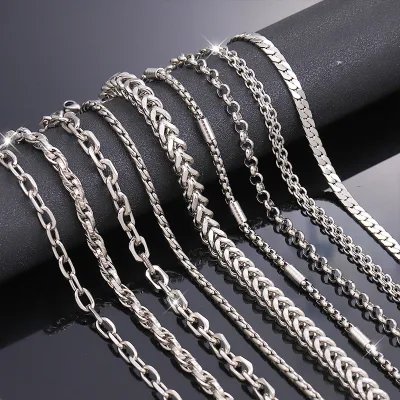 Wholesale Fashion Mens Jewelry 60CM Stainless Steel Round Snake Chains Necklace Thick Twisted Cuban Link Chain Necklace