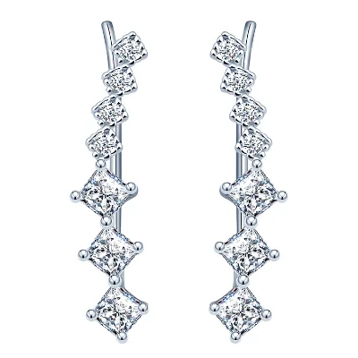 7 Zircorn Ear Cuff Earrings 925 Sterling Silver Ear Climber Women