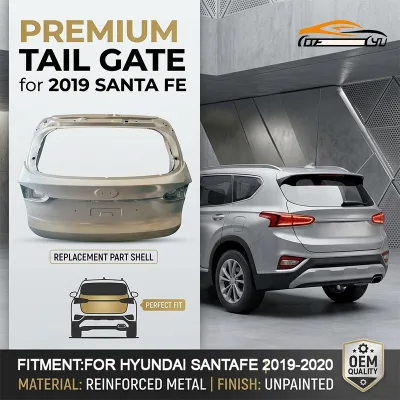 Steel Tailgate Tail Door Auto Parts Rear Trunk Lid Tailgate Aftermarket Replacement Tail Gate for Hyundai Santa Fe 2019