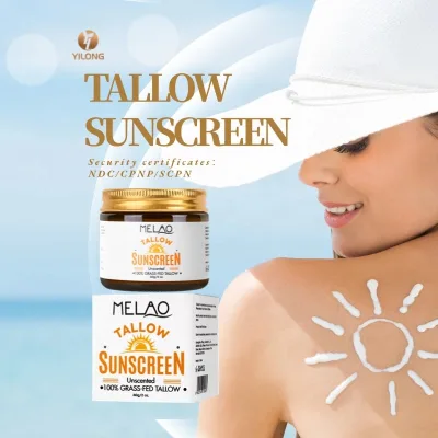 Wholesale Melao Tallow Sun Screen Natural Ingredients Grass Fed Tallow Moisturizer Skin Care After-sun Exposure Tallow Sunscreen