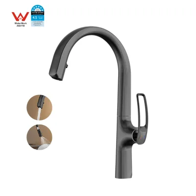 Australian Watermark Wels Tapware 360 Degree Swivel Brushed Gold Pull Out Hot Cold Kitchen Faucet Mixer Tap Torneira De Cozinha