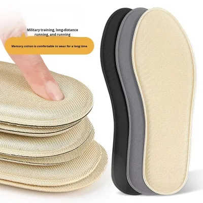 Memory Foam Elastic Fabric Insoles Soft Resilient Comfortable Breathable Thickened Slow-Rebound Unisex Sports Insoles