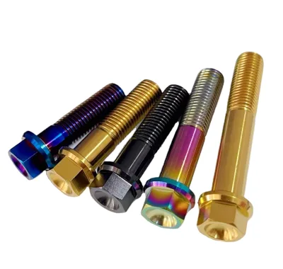 Ti6Al4v Gr5 Titanium Taper Head Anodized Finish Flange Hex Bolt DIN 6921