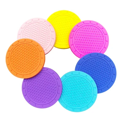 Hot-selling New Car Cup Pad PVC Round Soft Rubber Anti-slip Cup Pad Car Interior Products Factory
