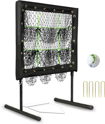 Baseball Pitching Net with 9 Hole Punch Zone Baseball Hitting Training Equipment