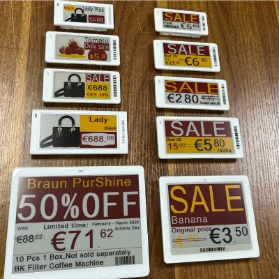 New BWYR 2.4Ghz Ble Api Spi System Electronic Shelf Labels Etiqueta Prateleira Eletronic Epaper E Ink Display Digital Price Tags