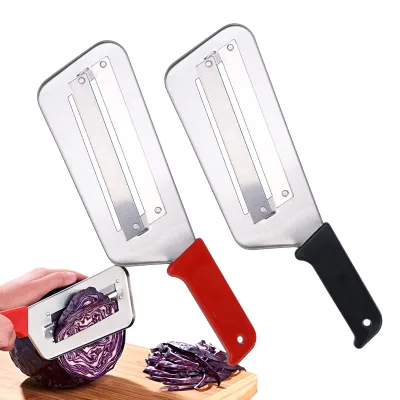 Hot Selling Red Handled Manual Double Blade Planing Knife Vegetable Cutter Slicing Knife Napa Cabbage Planer Peeler Kitchen Tool