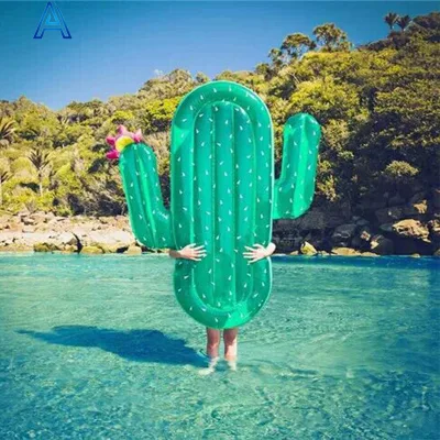 Factory creative design PVC inflatable cactus air mat mattress water bed for advertising promotional toy