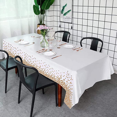 Disposable Plastic Tablecloths, Plastic Tablecloths for Indoor or Outdoor Tables Parties Christmas Picnic Birthdays and Weddings