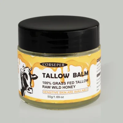 All-Natural Tallow Balm for Sensitive Skin - Pure Grass Fed Tallow Moisturizer with Honey Extract