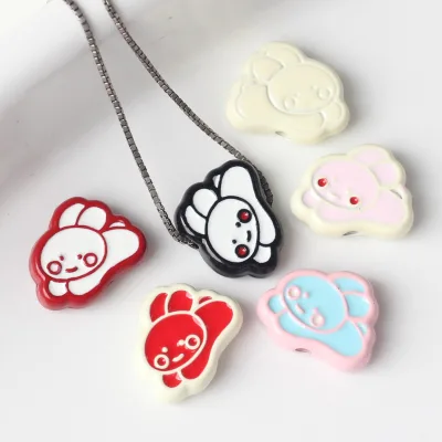 Minimalist Alloy Colored Spray Painted Enamel Rabbit Spacer Beads Scattered Beads DIY Bracelets Necklaces and Other Accessories