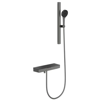New Design 2 Functions Aluminum Thermostatic Sliding Bar Set With Mixer Shower Set