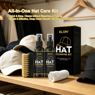 Premium Hat Care Solution Heavy Duty Sweat Grime Remover Liquid Natural Deodorant Hat Cleaner Kit for All Material Hat
