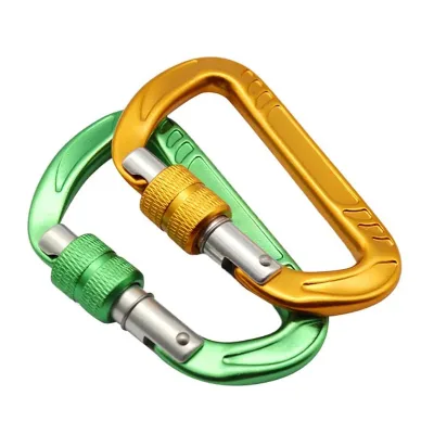 12kN Locking Carabiner D Ring Clips Aviation Aluminum Carabiner