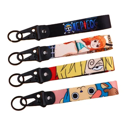 300 Designs Mixed Anime Logo Leather Eagle Beak Keychain Accessories One Pieces Luffy Nica Motorcycle Eagle Beak Wrist Keychains