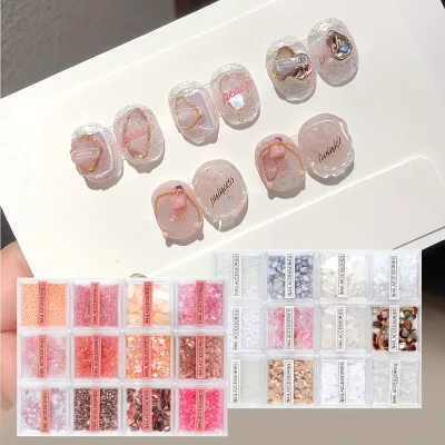 12 Grids Nail Kit for Beginners Rhinestones Sequins Decoration Accessories Nail Supplies Charms