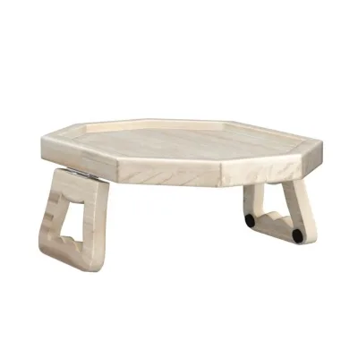 Wooden Sofa Armrest Clip-On Table,Wooden Sofa Tray with Rustic Color