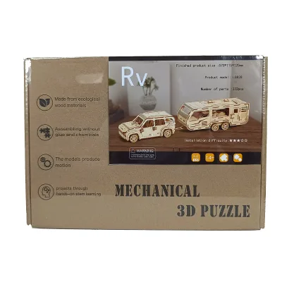 3d Wood Car Puzzle Laser Cut Assemble Puzzle Travel Saloon Car Construction Wooden Model Puzzle
