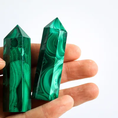 Wholesale Bulk Natural Green Malachite Tower Crystals Point Healing Stone Crystals Tower