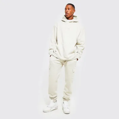 Men's Tracksuit Casual Breathable Fleece Heavyweight Split Hem Tracksuit