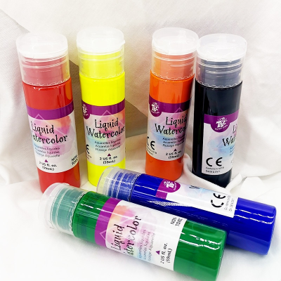 6 Pack Liquid Watercolor Art Craft Paints for  Artists Kids Students Watercolor Paint Set