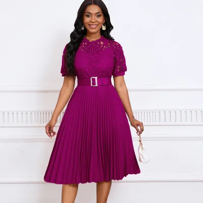Ladies Plus Size Women's Formal A-Line Knee-Length Simple Summer Elegant Polyester/Cotton Dress