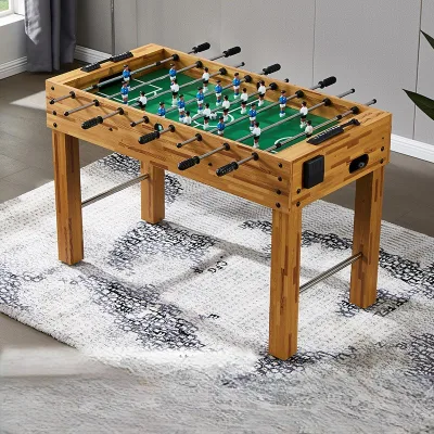 For Indoor 1.2m Wood Grain Foosball Table 8 Rods Soccer Game Machine Adult Kids Dual-use Competitive Leisure Game Desk