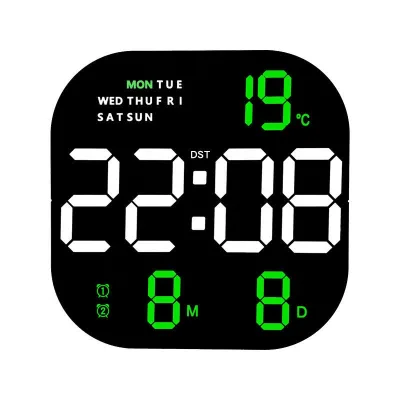 Large Screen LED Wall Clock New Style Fashionable Living Room Desktop with Calendar Week Temperature Display