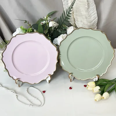 Hot Sale Charger Plate Round Irregular Dessert Restaurant Party Tray Wedding Decoration Props