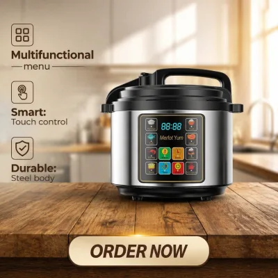 New Cross-border Touch-screen Electric Pressure Cooker Home Use Stainless Steel Timer Function Cooking Rice