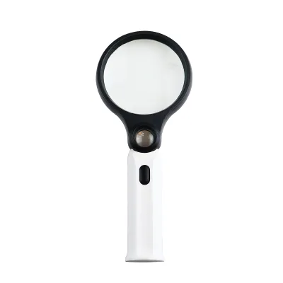10X/20X HD Magnifying Glass Handheld Magnifying Glass Dual Lens with 4LED Light for Observation Reading