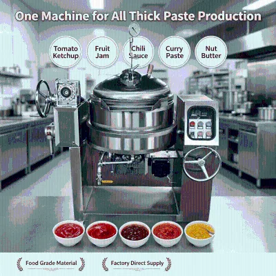 After-Sales Support Custom Logo Industrial Sauce Boiling Pot With Mixer Electric Oil Cooking Mixer