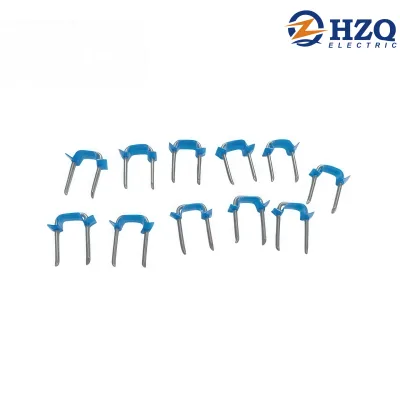 Secures (NM) Non-Metallic, BX, MC, AC & UF Cable, Polyethylene - UV Resistant Metal 1/2" Staple Blue