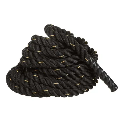 Custom Size High Quality Black Nylon Fitness Battle Rope Premium Training Battling Ropes