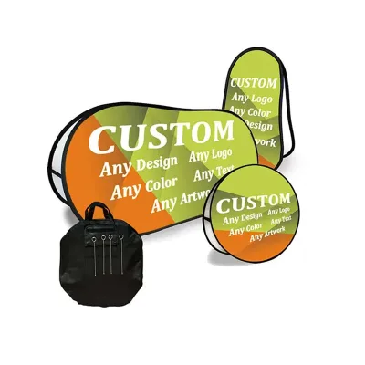 Portable Advertising Foldable Curved Popup a Frame Display Double Sided Printed Custom Triangle Horizontal a Frame Pop up Banner