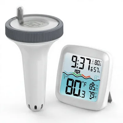Viveneat Pool Thermometer Floating Easy Read IPX8 Waterproof Wireless Indoor Large Display Plastic Rubber Contemporary for