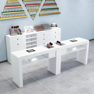 Painted Finish Nail Art Table Simple Double-person Nail Art Table Single-person Nail Art Stand Popular Nail Art Operation Table