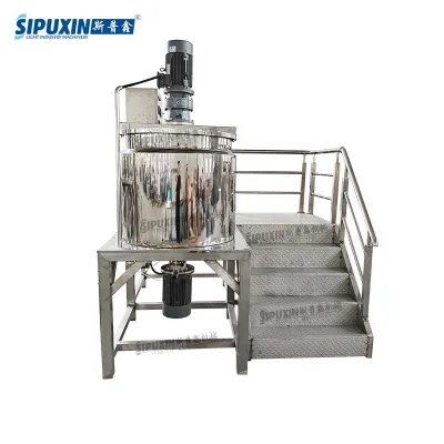 High Efficiency 500L Movable Mixing Tank with Stainless Steel Operation Platform for Liquid Soap Hand Sanitizer Production