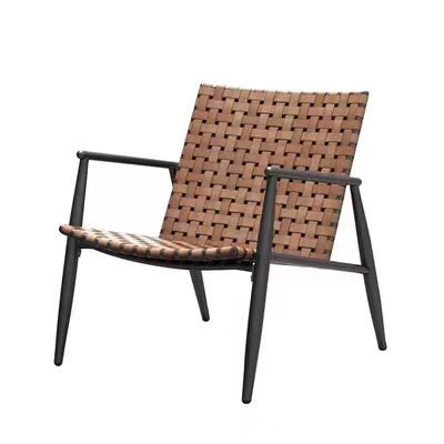 Modern Outdoor Dining Chairs and Tables Wicker Chair with Wood Panel Garden Furniture for Courtyard or Hotel Use